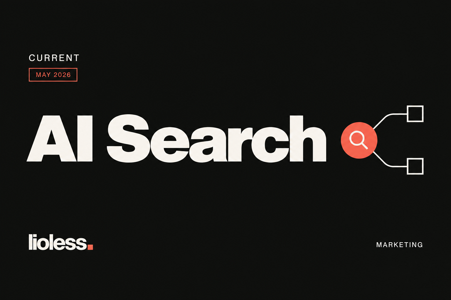 AI Search, a Lioless Current cover with a branching search symbol and May 2026 label.